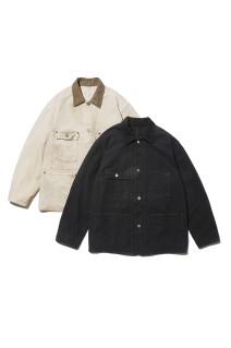 Vintage Silk Hemp Coverall Jacket - BLACK (25AAP-01-53)