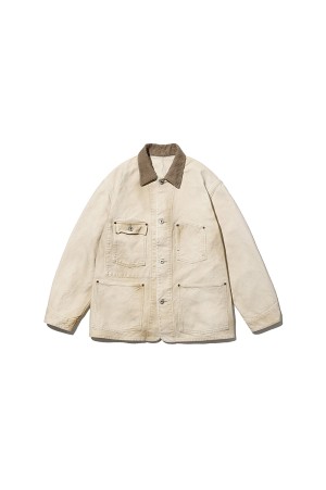 Vintage Silk Hemp Coverall Jacket - BEIGE (25AAP-01-53)