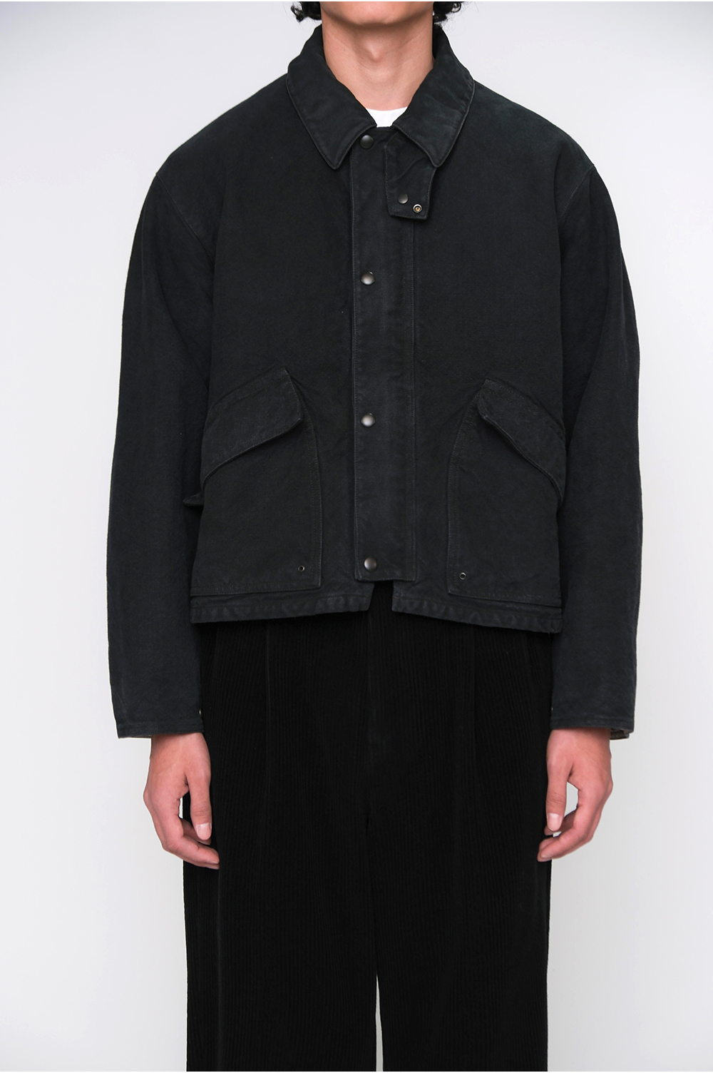 Vintage Silk Hemp Hunting Jacket - BLACK (25AAP-01-25