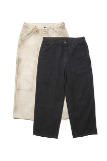 Vintage Silk Hemp Double Knee Pants - BLACK (25AAP-04-07)