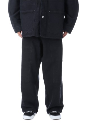 Vintage Silk Hemp Double Knee Pants - BLACK (25AAP-04-07)