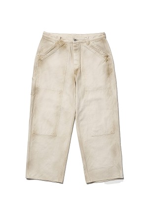 Vintage Silk Hemp Double Knee Pants - BEIGE (25AAP-04-07)