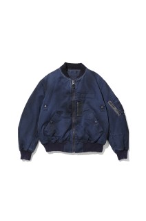 Vintage Silk Flight Jacket - NAVY (25AAP-01-26)