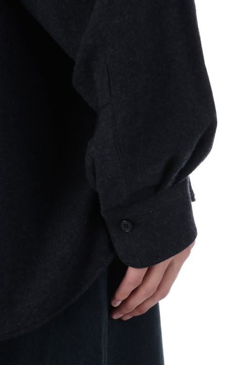 Wool Skipper Shirt - CHARCOAL (25AAP-02-11) | セレクトショップ