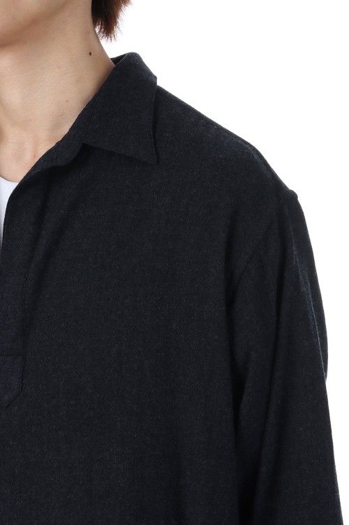 Wool Skipper Shirt - CHARCOAL (25AAP-02-11) | セレクトショップ