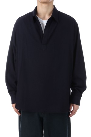 Wool Skipper Shirt - NAVY (25AAP-02-11)