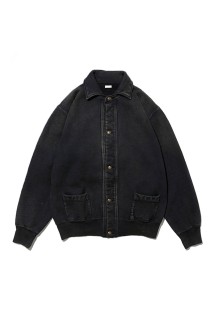 Vintage Sweat Cardigan - BLACK (25AAP-05-08)