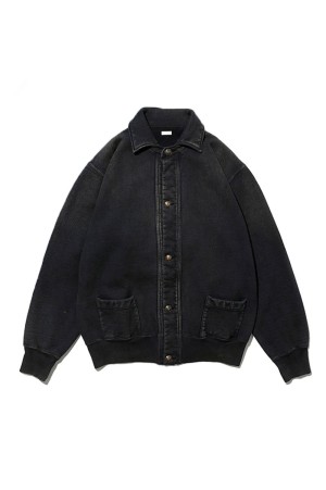 Vintage Sweat Cardigan - BLACK (25AAP-05-08)
