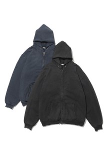 Vintage Zip Sweat Hoodie - BLACK (25AAP-05-12)