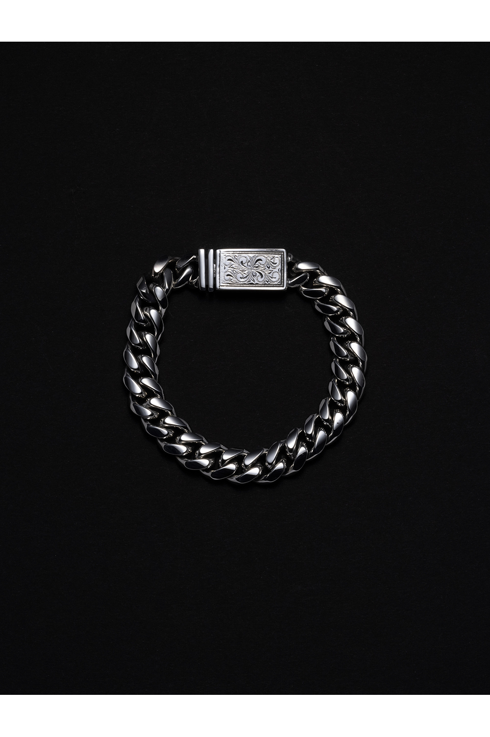 Engraved Box Clasp Bracelet / Silver 950 (RX-618-1); | セレクト