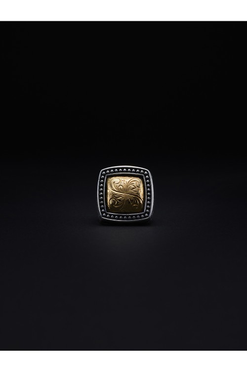 Engraved Mafia Ring / Silver 950 x Gold K18 (RX-721-2); | セレクト