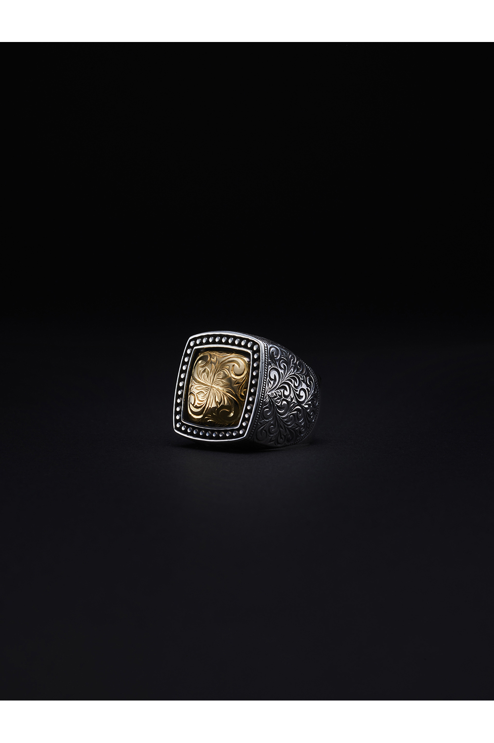 Engraved Mafia Ring / Silver 950 x Gold K18 (RX-721-2); | セレクト