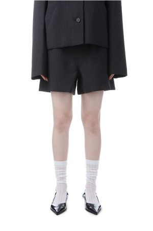 Wool Twill Shortpants - DARK BROWN (12520715)