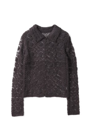 Mohair Crochet Knitshirts - CHARCOAL GRAY (12520511)