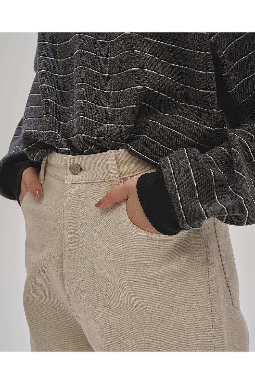 todayful Border Long T-shirts グレー 12520613_6.jpg