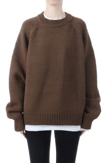Raglan Knit Pullover - BROWN (12520510)