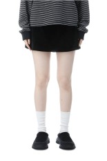 Velour Square Skirt -BLACK (12520804)