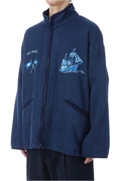 PC KENDO ZIP UP JACKET EMBROIDERY (LE TOUR DU MONDE) / BLUE (PC