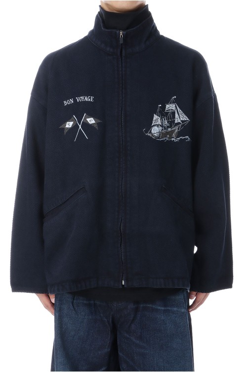 PC KENDO ZIP UP JACKET EMBROIDERY (LE TOUR DU MONDE) / DARK NAVY