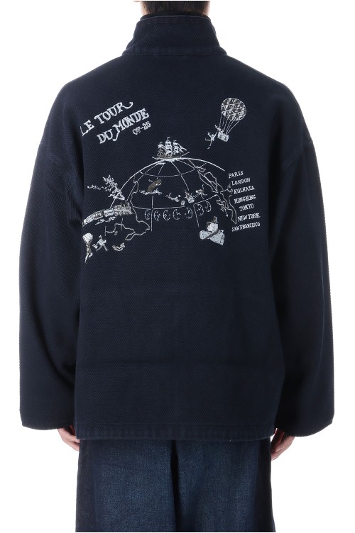 PC KENDO ZIP UP JACKET EMBROIDERY (LE TOUR DU MONDE) / DARK NAVY