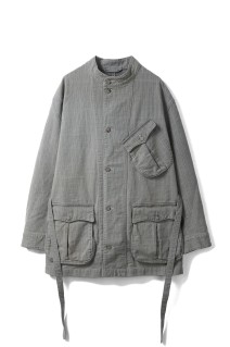FADED STRIPE MOTORCYCLE JACKET / GRAY (PC-003-3545)