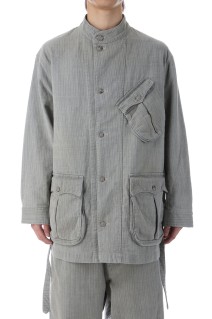 FADED STRIPE MOTORCYCLE JACKET / GRAY (PC-003-3545)