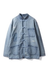 INDIGO LINEN CHINESE JACKET / BLUE (PC-021-3314) | セレクト