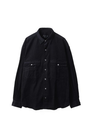 ROLL UP ORGANIC CORDUROY SHIRT / BLACK (PC-016-3685)