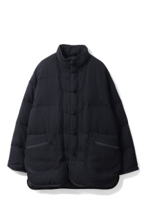 PIN STRIPE CHINESE DOWN JACKET / BLACK (PC-031-3606)