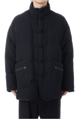 PIN STRIPE CHINESE DOWN JACKET / BLACK (PC-031-3606)