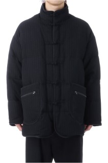 PIN STRIPE CHINESE DOWN JACKET / BLACK (PC-031-3606)