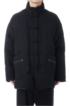 PIN STRIPE CHINESE DOWN JACKET / BLACK (PC-031-3606)