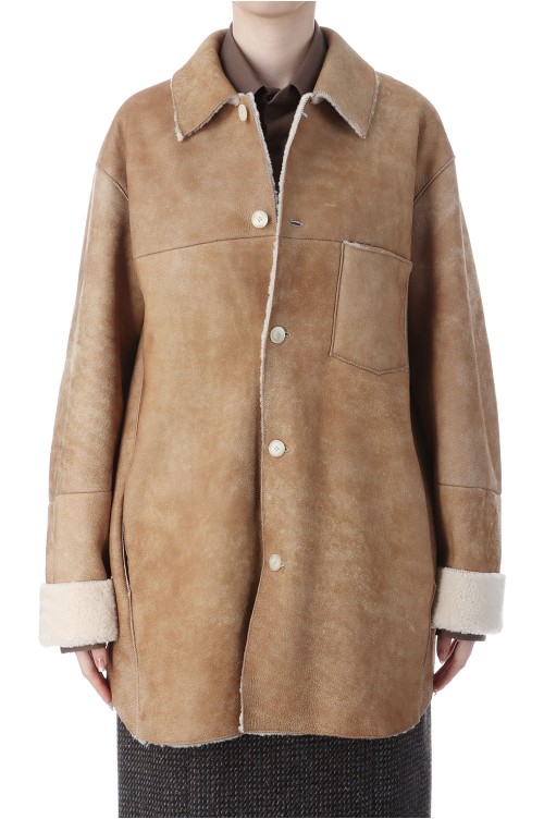 MERINO MOUTON SHIRT BLOUSON - BEIGE (A25AB02SM) | セレクトショップ