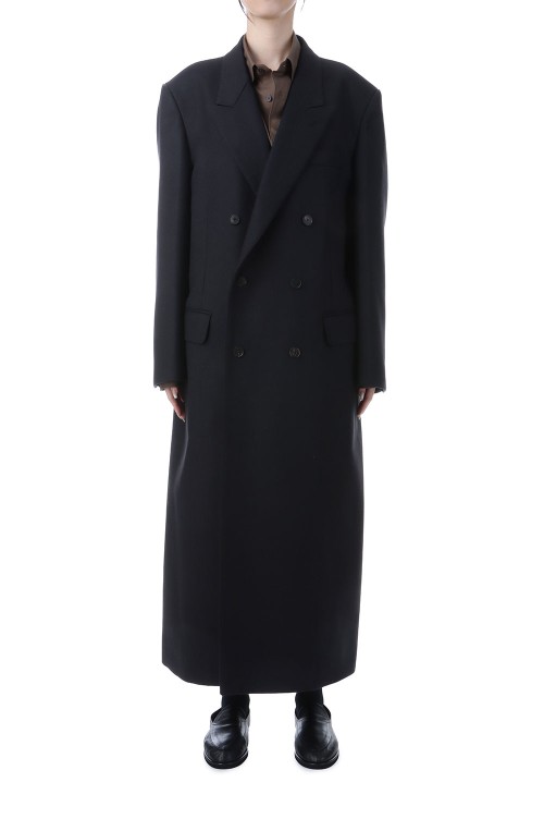 LIGHT MELTON CHESTERFIELD COAT -DARK CHARCOAL (A25AC05LM