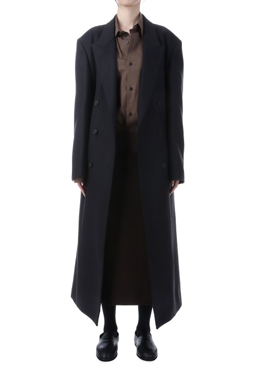 LIGHT MELTON CHESTERFIELD COAT -DARK CHARCOAL (A25AC05LM