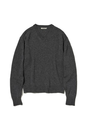 LIGHT CASHMERE KNIT V-NECK P/O - CHARCOAL (A25AV06CJ) | セレクト