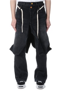 Wire Denim Wrap Skirt - BLACK (G14PT047)*