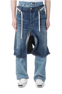 Wire Denim Wrap Skirt - INDIGO (G14PT047) *