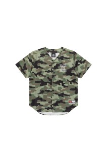 OUTLINED STENCIL LOGO BASEBALL SHIRT/ WOODLAND CAMO (BEPSS25TP32)