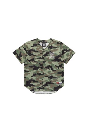 OUTLINED STENCIL LOGO BASEBALL SHIRT/ WOODLAND CAMO (BEPSS25TP32)