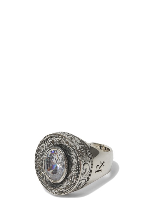 Engraved Oval Stone Ring(Silver) / Silver (RX-724-1) | セレクト