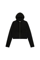 LIGHTWEIGHT CROPPED ZIP-UP / BLACK (UNW-25-1010-BL)