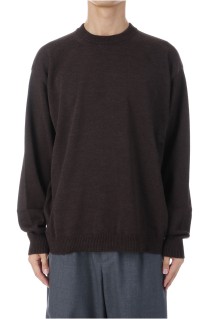 WOOL WASHI CREWNECK SWEATER - BROWN TOP(035) (KRAGGW0102)