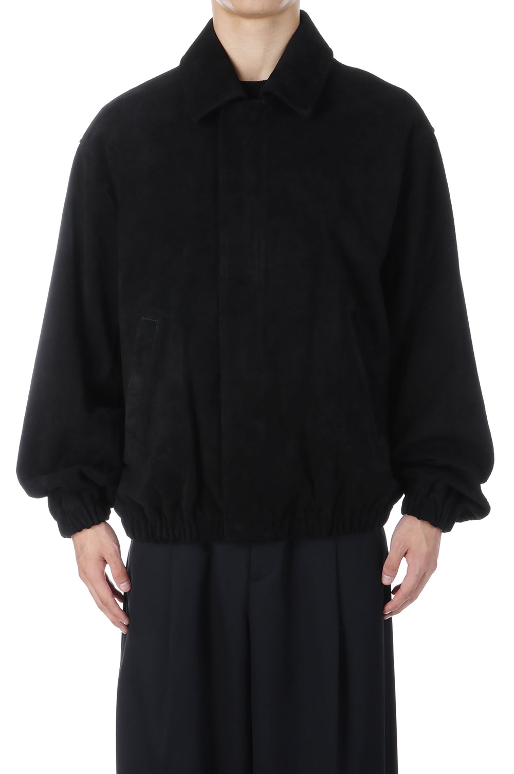 COW SUEDE ZIP SHORT JACKET - BLACK (ST.1217) | セレクトショップ