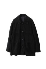 COW SUEDE CAR JACKET - BLACK (ST.1218)