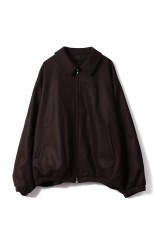 MELTON OVERSIZED ZIP JACKET - GREY BROWN (ST.1226)