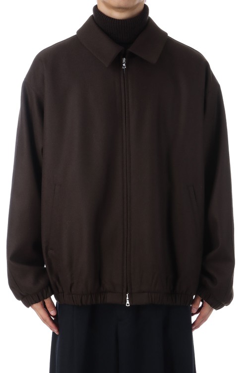 MELTON OVERSIZED ZIP JACKET - GREY BROWN (ST.1226) | セレクト 