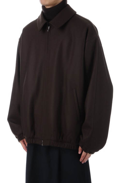 MELTON OVERSIZED ZIP JACKET - GREY BROWN (ST.1226) | セレクト