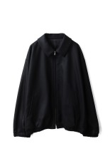 MELTON OVERSIZED ZIP JACKET - BLACK (ST.1226)