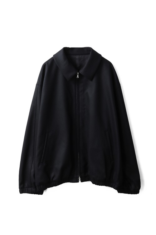 MELTON OVERSIZED ZIP JACKET - BLACK (ST.1226) | セレクトショップ